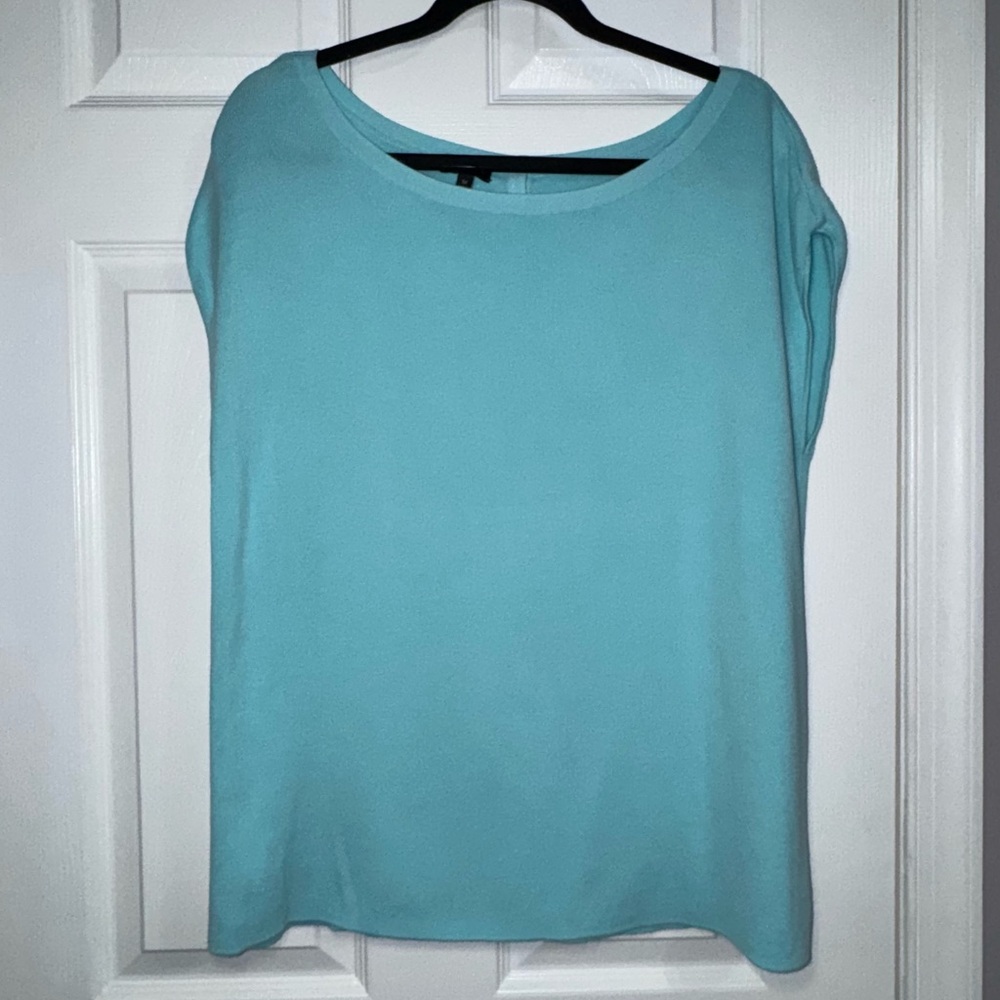 Talbots Women's Sleeveless Knit Blouse Blue Spring Easter Top 1X‎ Cotton Blend
